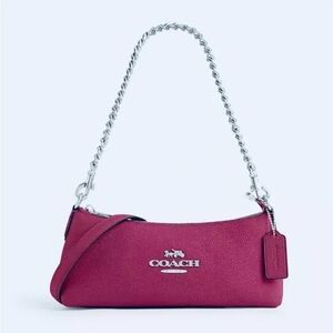 Coach CL407 Charlotte Crossbody Shoulder Bag with chain strap in Bright Violet